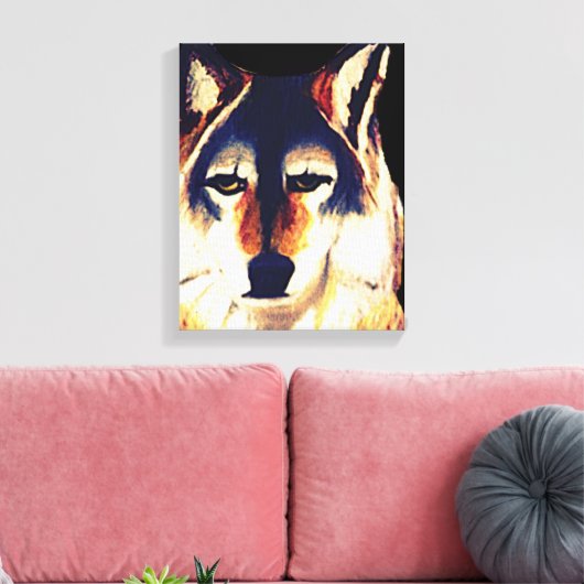 RODE WOLF-canvas Canvas Afdruk (Insitu (Woonkamer))