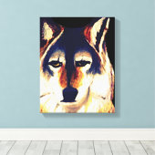 RODE WOLF-canvas Canvas Afdruk (Insitu (Houten vloer))