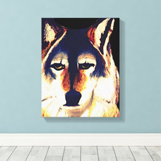 RODE WOLF-canvas Canvas Afdruk (Insitu (Houten vloer))