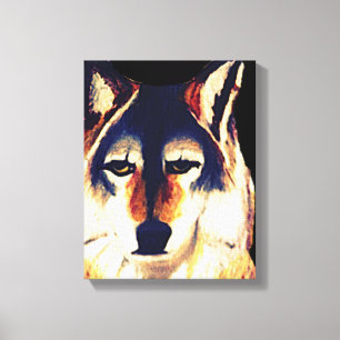 RODE WOLF-canvas Canvas Afdruk