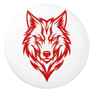 Rode Wolf Keramische Knop