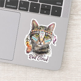 Rode wolk schattige kat sticker