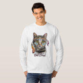 Rode wolk schattige kat t-shirt (Voorkant volledig)