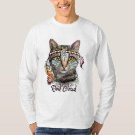 Rode wolk schattige kat t-shirt