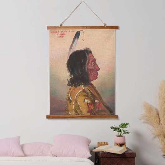 Rode wolken (Makhpiya-luta) Bosbouw Hangend Wandkleed (Slaapkamer)