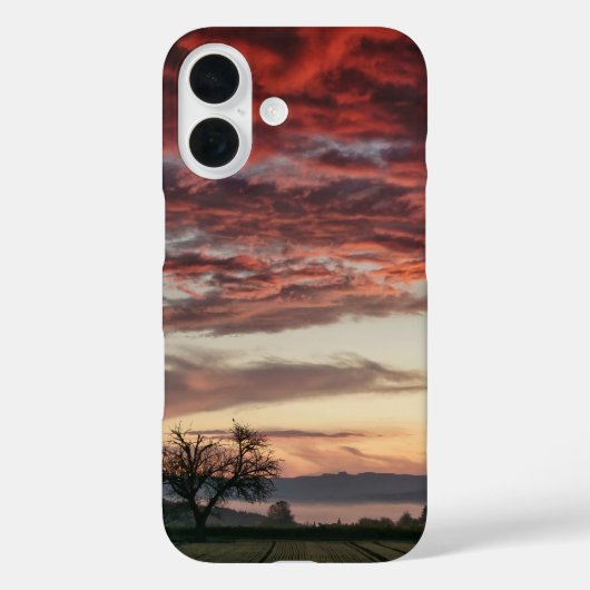 Rode Wolken Sunset Tree Groene velden Case-Mate iPhone Case (Achterkant)