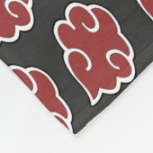 Rode-wolkenpatroon doorboren fleece deken (Hoek)