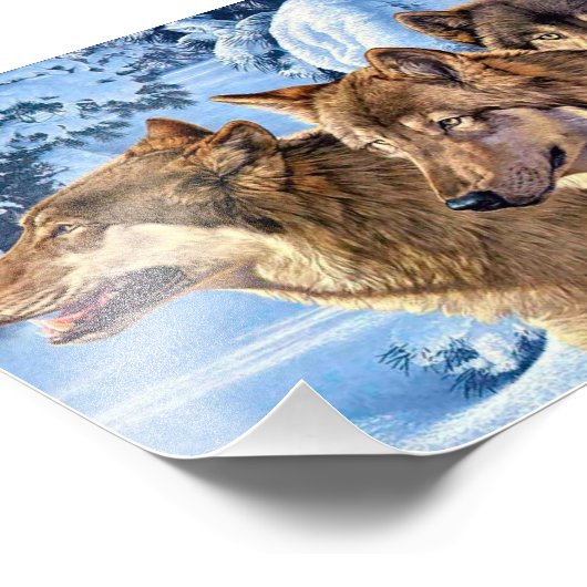 Rode wolven schilderen foto afdruk (Hoek)