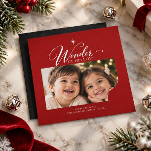 Rode Wonder van Zijn Schrift Foto Religieuze Kerst Feestdagenkaart