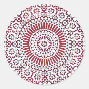 Rode wortel chakra cirkel mozaïek ronde sticker