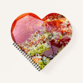 Rode Wulfenite Crystal Heart Notitieblok Valentijn Notitieboek
