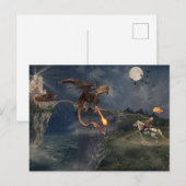 Rode Wyvren draak VS Ridder Briefkaart (Voorkant / Achterkant)