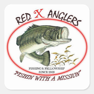 Rode X Anglers LMB vierkante sticker