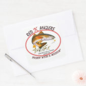 Rode X Anglers roodbaars vierkante sticker (Envelop)