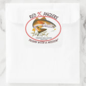 Rode X Anglers roodbaars vierkante sticker (Tas)