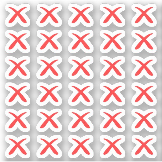 Rode X Mark Cross to Do Lijst Geannuleerde Icon Pl Sticker (Voorkant)