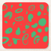 Rode x-mas kartonnen onderzetters (Voorkant)