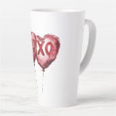 Rode XOXO Hart Ballonnen Latte Mok (Rechterhoek)