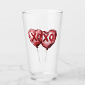 Rode XOXO hartballonnen Glas (Voorkant)