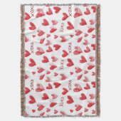Rode XOXO Harten Deken (Voorkant Verticaal)