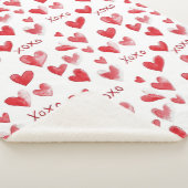 Rode XOXO Harten Sherpa Deken (3/4)
