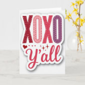 Rode Xoxo Valentijnkaart Kaart (Gele Bloem)