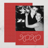 Rode XOXO Valentijnsdag-fotokaart Feestdagenkaart (Voorkant / Achterkant)