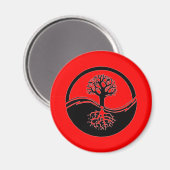 Rode yin en yang symbool magneet (Voorkant / Achterkant)