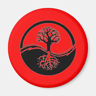 Rode yin en yang symbool magneet
