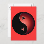 rode yin yang briefkaart (Voorkant / Achterkant)