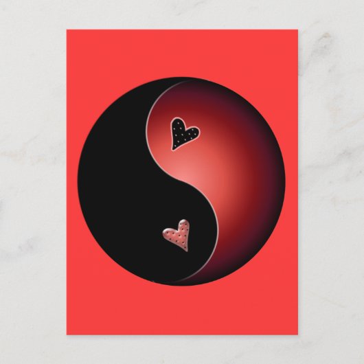 rode yin yang briefkaart (Voorkant)