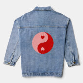 Rode Yin Yang hart valentijnen Denim Jacket (Achterkant)