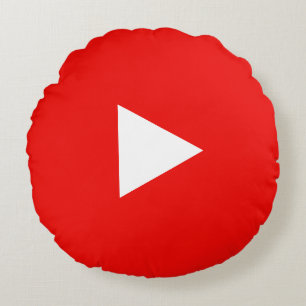 Rode YouTube Play-knop Rond Kussen