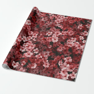 Rode Zachte Roze Ditsy Bloem Pastel Boho 70s Vinta Cadeaupapier
