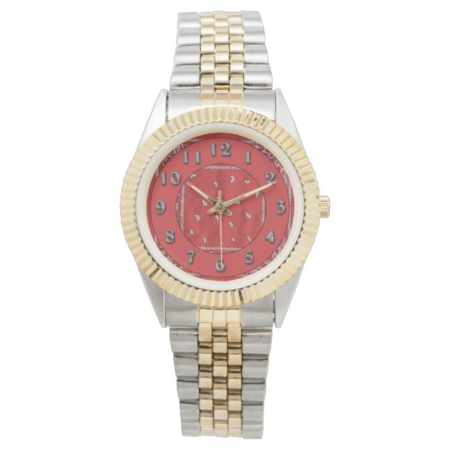 Rode zakdoek horloge (Voorkant)