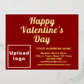 Rode Zakelijk Merk op Valentijn Folie Feestdagen Briefkaart (Voorkant)