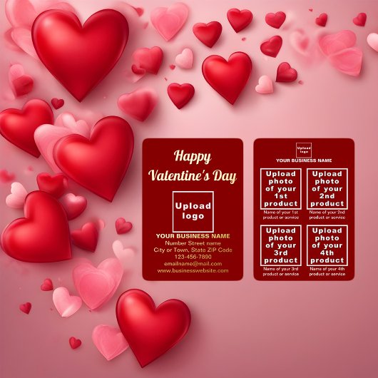 Rode Zakelijk Merk op Valentijn Folie Feestdagenkaart