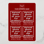 Rode Zakelijk Merk op Valentijn Folie Feestdagenkaart (Achterkant)