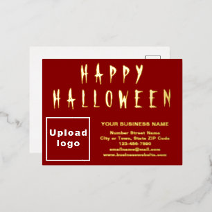 Rode Zakelijke Merk op Halloween Folie Feestdagen Briefkaart
