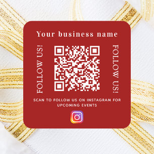 Rode Zakelijke qr-code Instagram Vierkante Sticker
