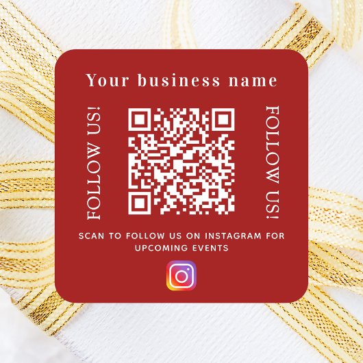 Rode Zakelijke qr-code Instagram Vierkante Sticker