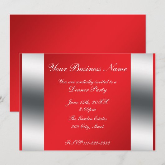 Rode zakelijke uitnodiging (Voorkant / Achterkant)