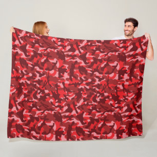 Rode Zalm Camouflage Fleece Deken