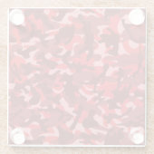 Rode Zalm Camouflage Glazen Onderzetter (Achterkant)
