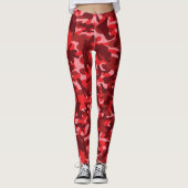 Rode Zalm Camouflage Leggings (Voorkant)