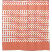 Rode zalm en witte moderne scherpe golven douchegordijn (Voorkant)