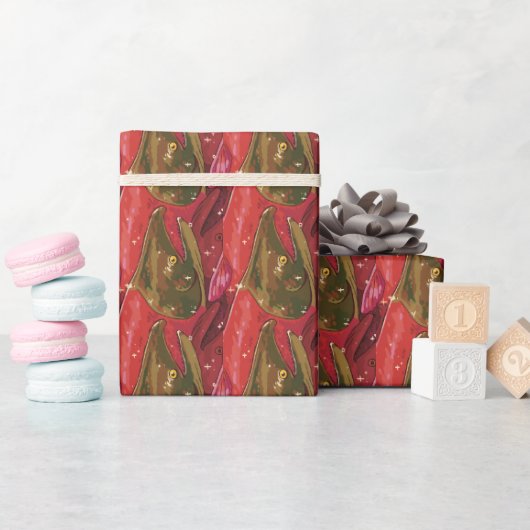 Rode Zalmtrek Cadeaupapier (Baby Shower)