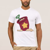 Rode zandemmer met ster en schep t-shirt (Voorkant)