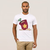 Rode zandemmer met ster en schep t-shirt (Voorkant volledig)