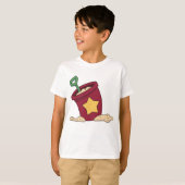 Rode zandemmer met ster en schep t-shirt (Voorkant volledig)